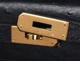 Hermes Vintage Kelly 28 Black Ostrich