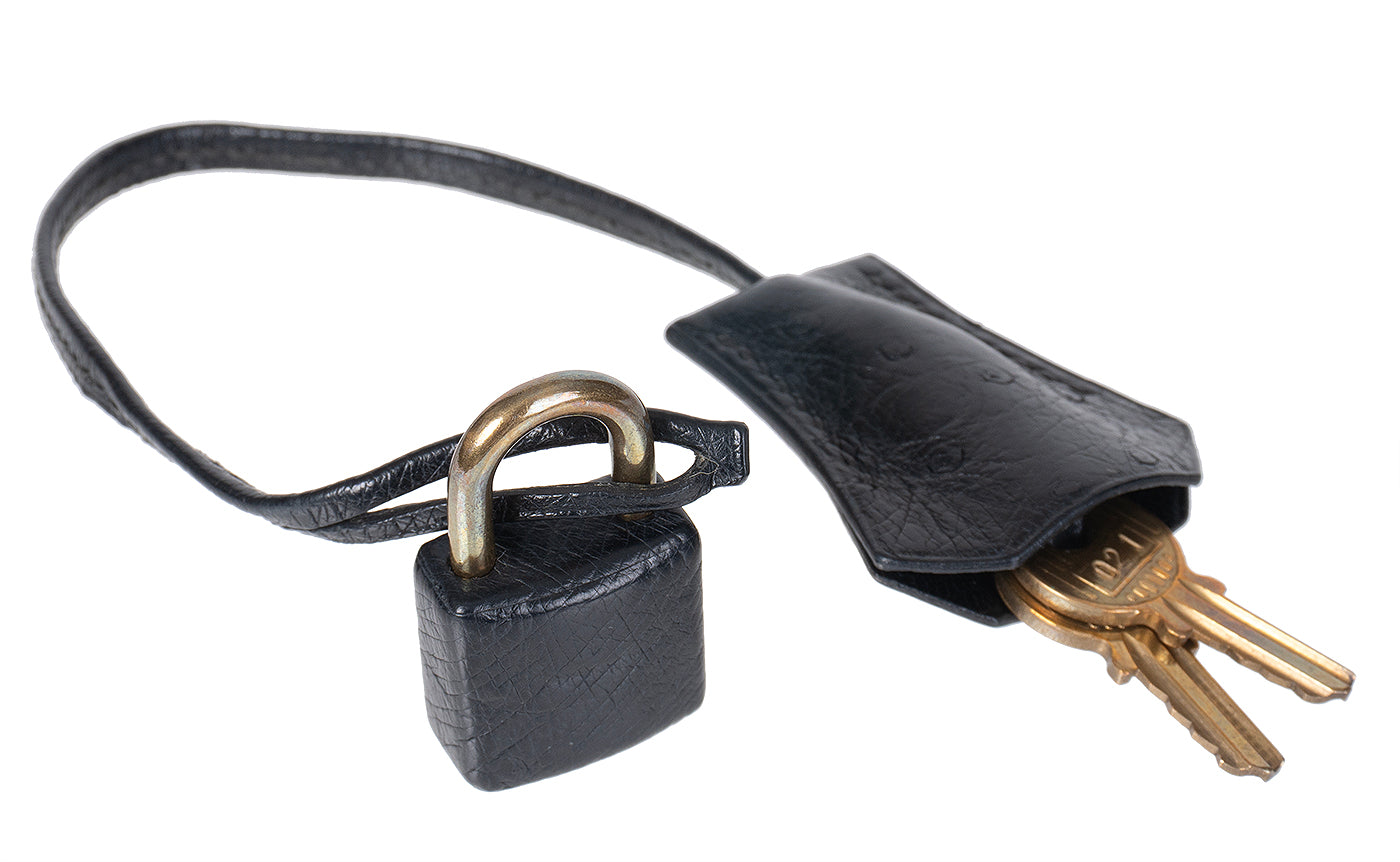 Hermes Vintage Kelly 28 Black Ostrich