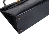 Hermes Vintage Kelly 28 Black Ostrich