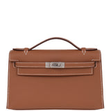 Hermes Kelly Pochette Swift Gold PHW
