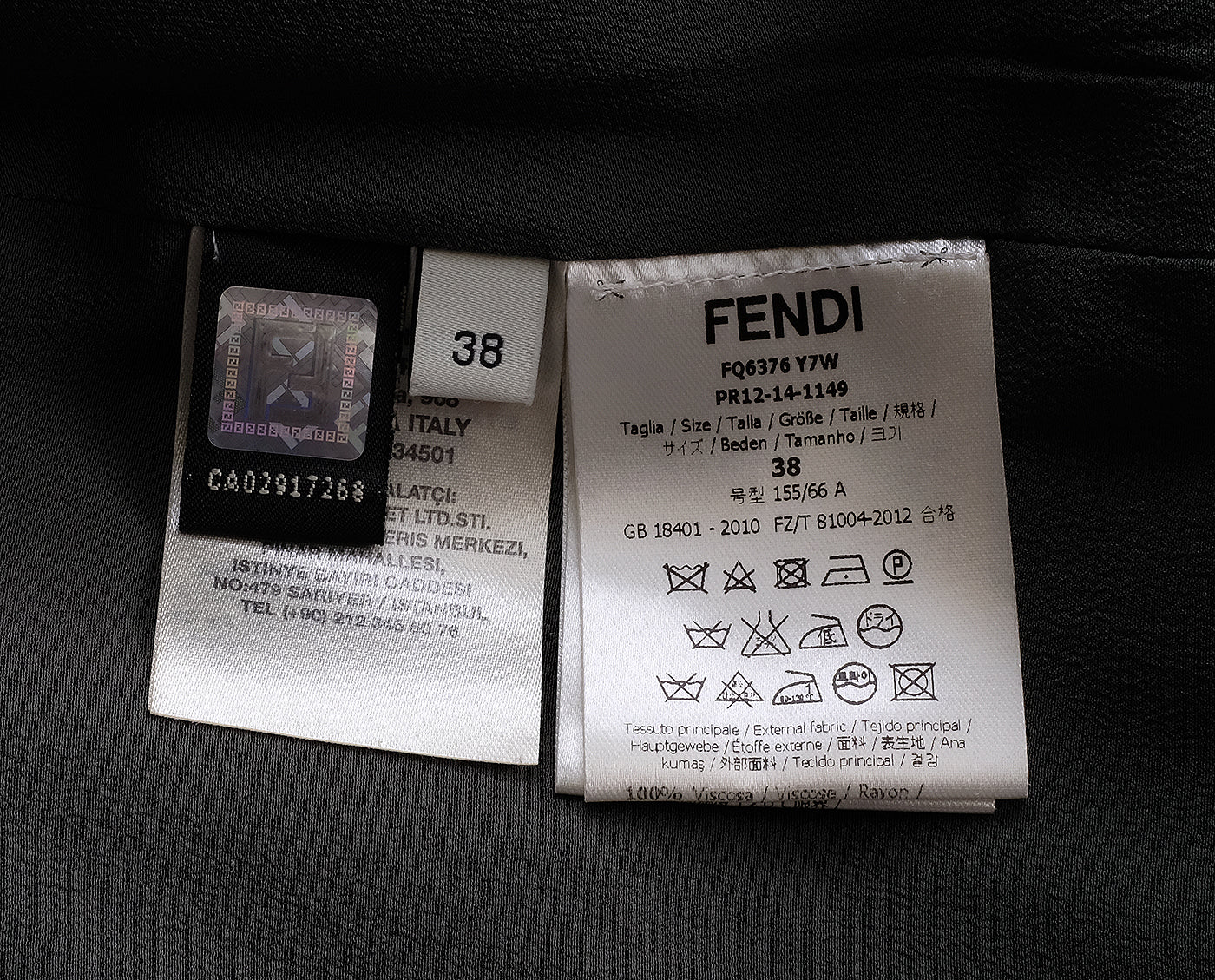 Fendi Dark Green Plain Pleated Skirt