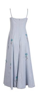Staud Light Blue Sequin Embellished Floral Dress S
