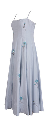 Staud Light Blue Sequin Embellished Floral Dress S
