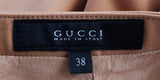 Gucci Tan Belted Polyester Midi Skirt