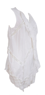 Barbara Bui White Lace Ruffle Sleeveless Top S