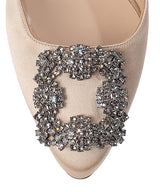 Manolo Blahnik Nude Satin Hangisimu 70 Mule