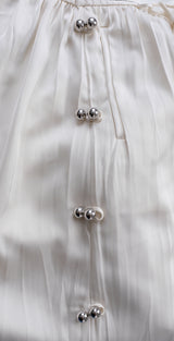Loewe Ivory white Pleated Maxi Skirt & Long Sleeve Shirt