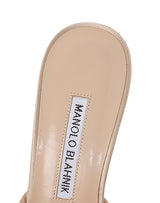 Manolo Blahnik Nude Satin Hangisimu 70 Mule