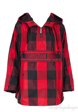 Dior Black & Red Plaid Polyester Rain Jacket