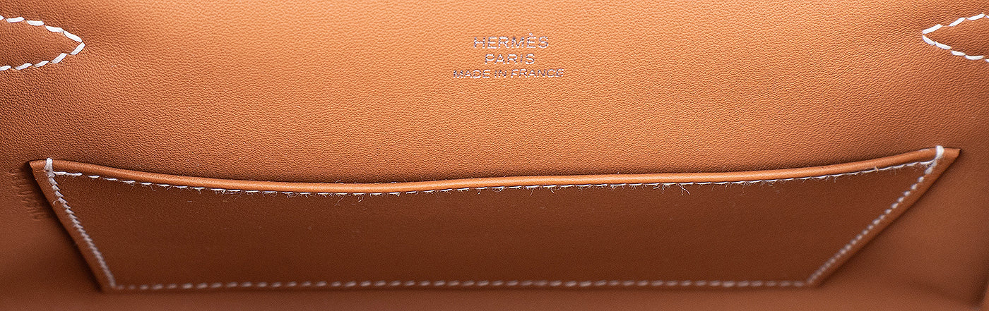 Hermes Kelly Pochette Swift Gold PHW