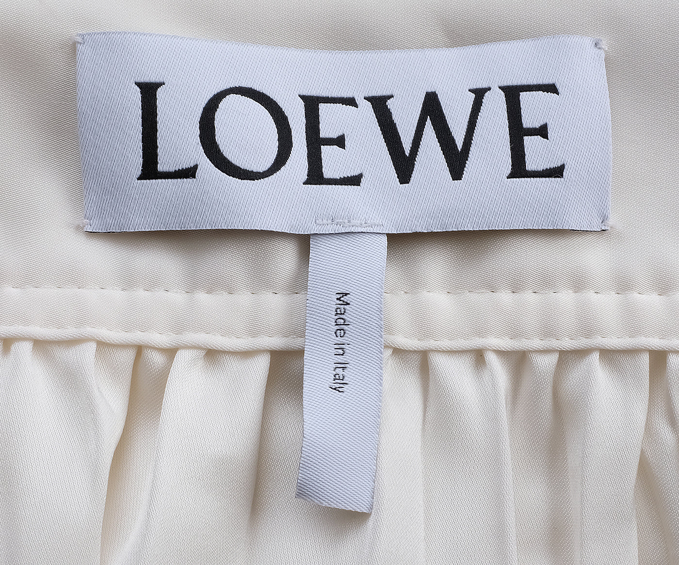 Loewe Ivory white Pleated Maxi Skirt & Long Sleeve Shirt