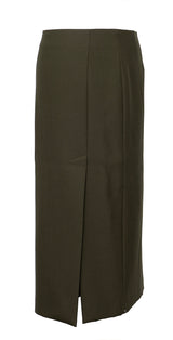 Sportmax Khaki Green Long Skirt