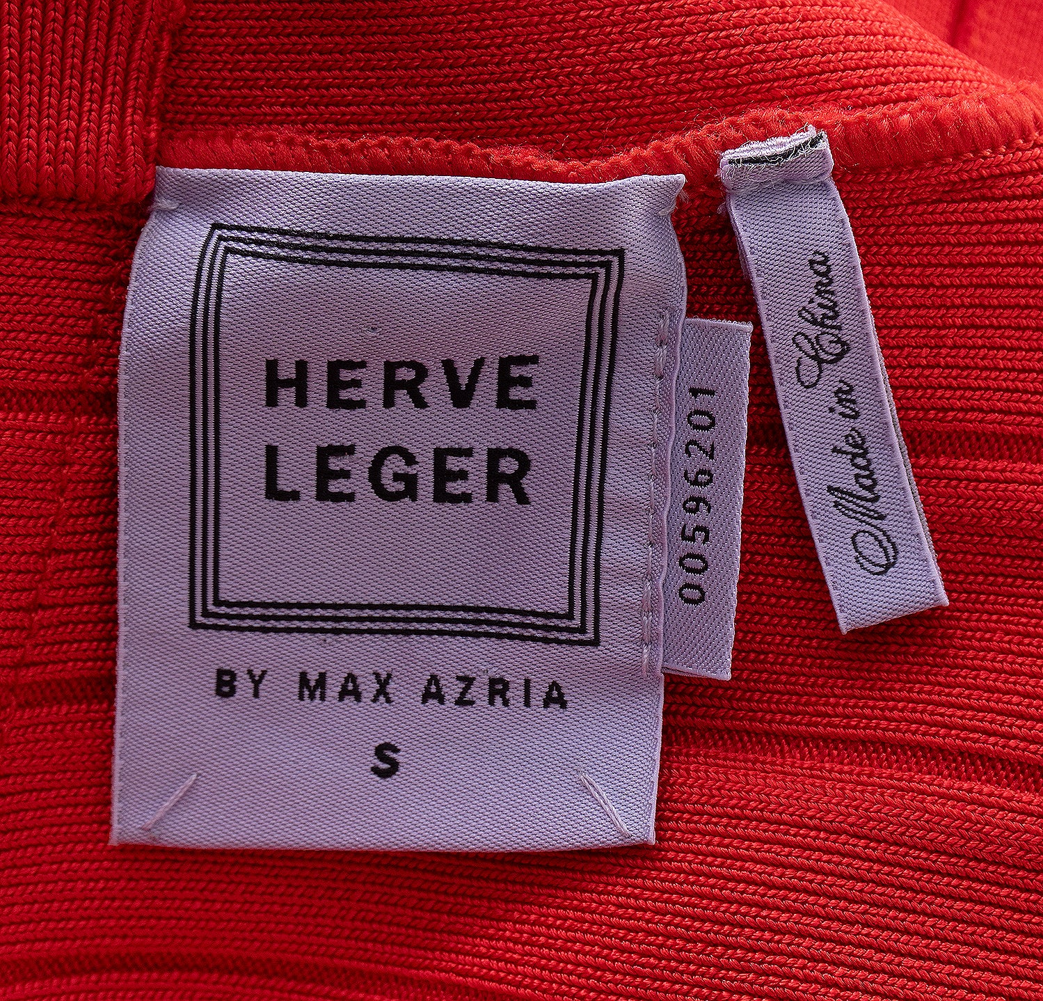 Herve Leger by Max Azria Poppy Red Maxi Bandage Dress S