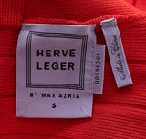 Herve Leger by Max Azria Poppy Red Maxi Bandage Dress S