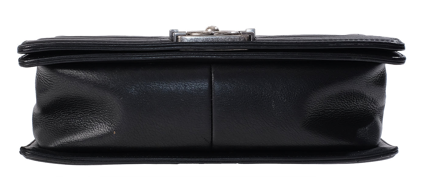 Chanel Black Quilted Le boy Lambskin Medium Shouler Bag