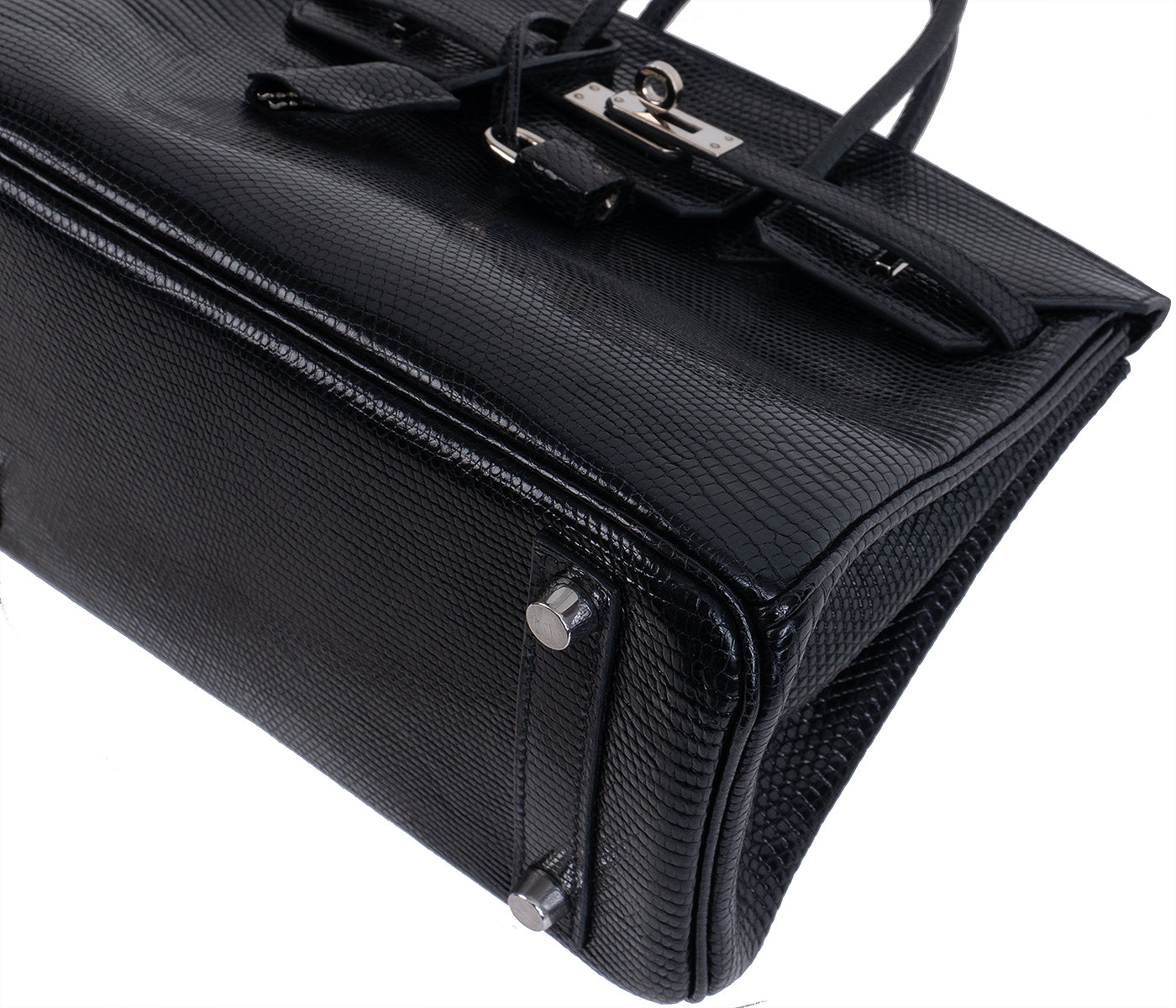 Hermes Birkin 25 Black Varanus Niloticus Lizard PHW