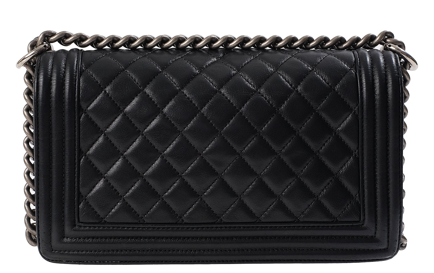 Chanel Black Quilted Le boy Lambskin Medium Shouler Bag