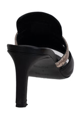 Hermes Cute Black Leather and Ombre Lizard Sandals 37