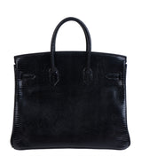 Hermes Birkin 25 Black Varanus Niloticus Lizard PHW
