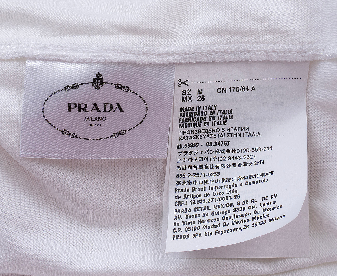 PRADA White Embellished Cotton Top