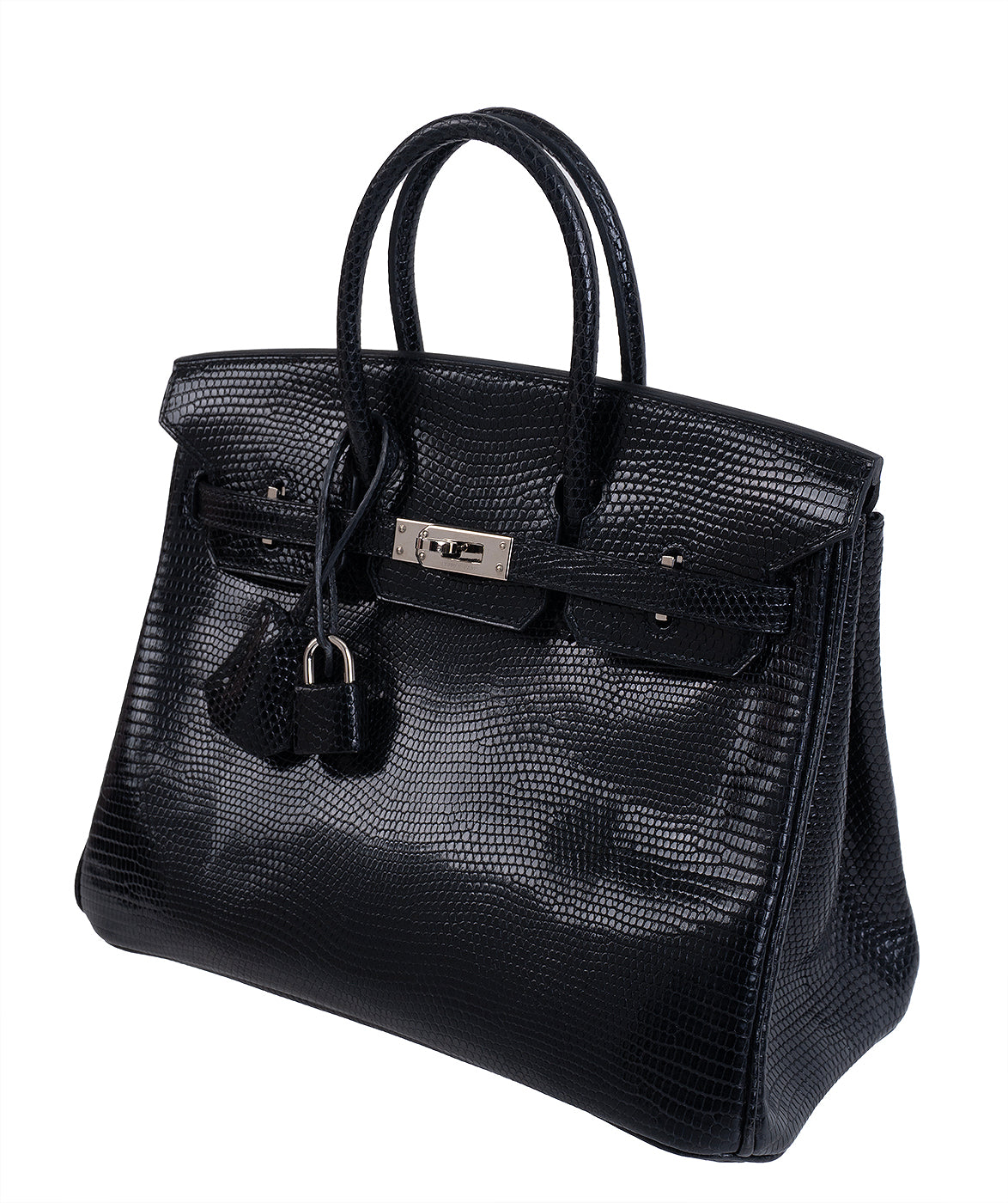 Hermes Birkin 25 Black Varanus Niloticus Lizard PHW