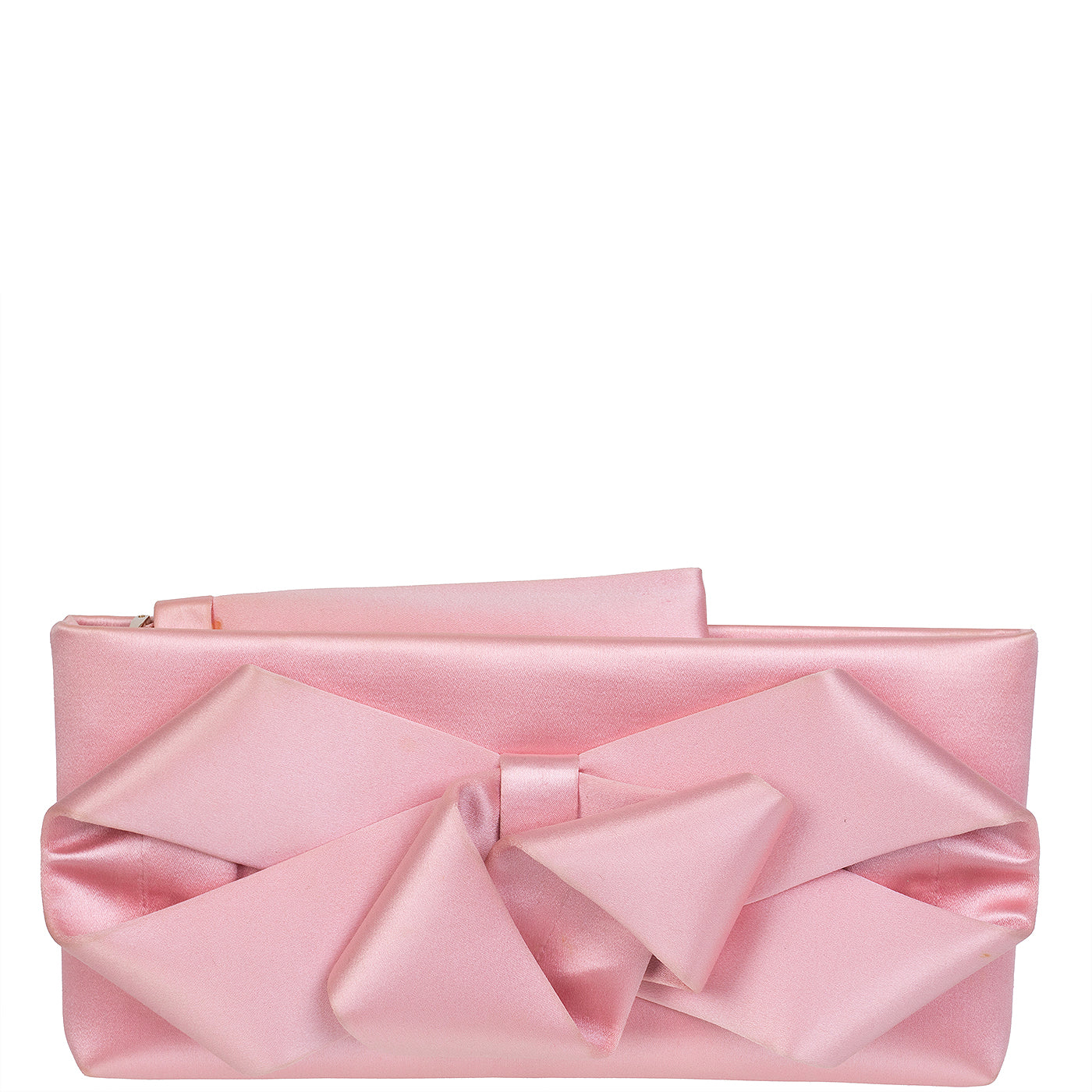 Valentino Garavani Pink Silk Bow Evening Clutch Bag