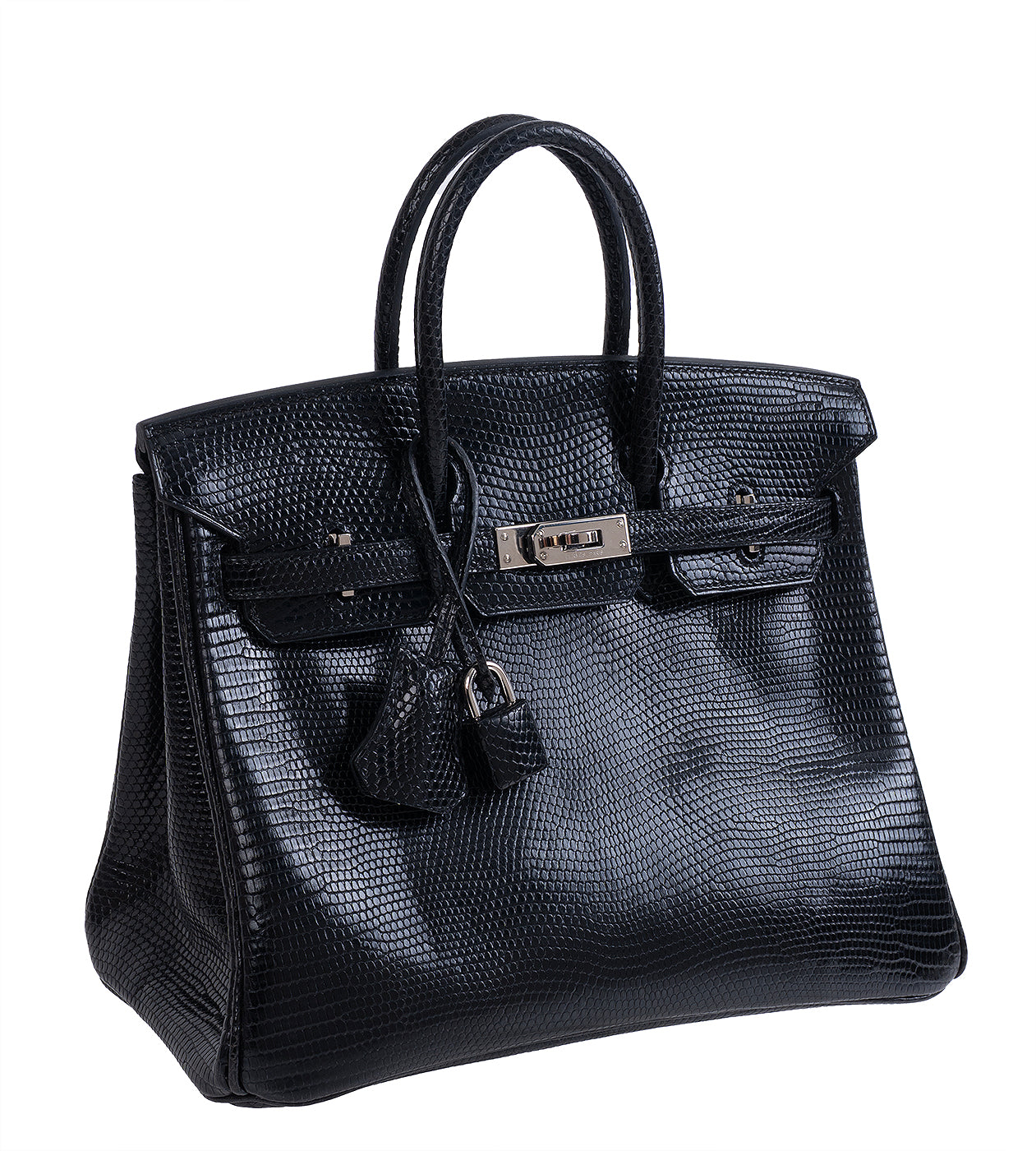 Hermes Birkin 25 Black Varanus Niloticus Lizard PHW
