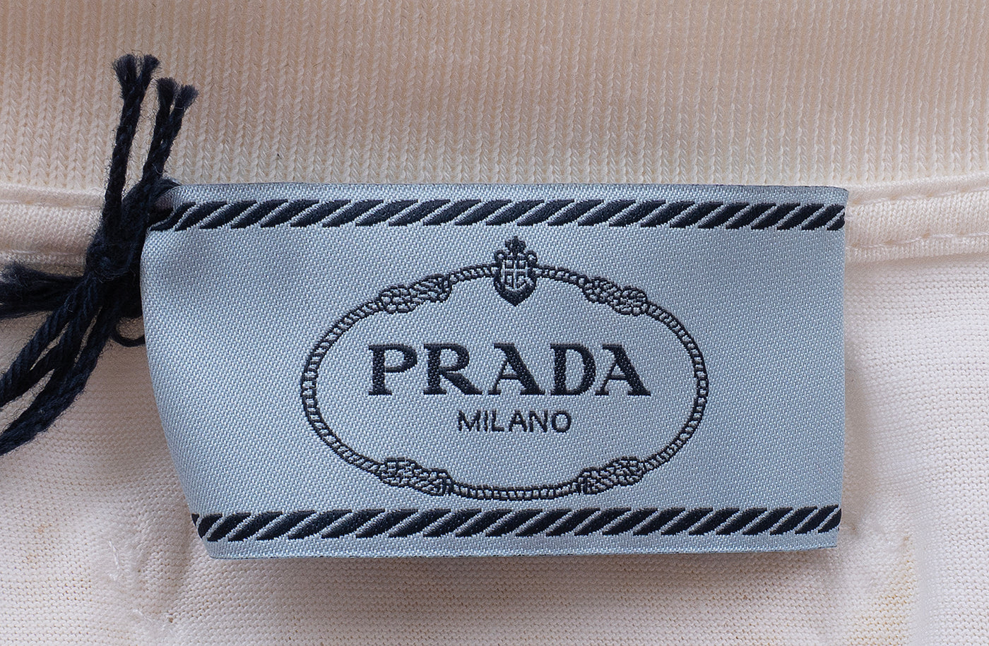 PRADA White Embellished Cotton Top
