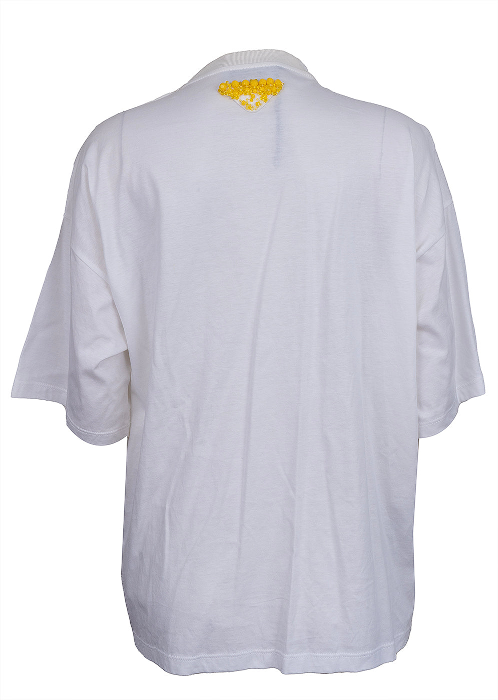 PRADA White Embellished Cotton Top