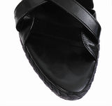 Christian Dior Black Wedge Strappy Heels