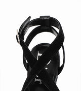 Christian Dior Black Wedge Strappy Heels