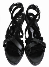 Christian Dior Black Wedge Strappy Heels
