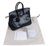Hermes Birkin 25 Black Varanus Niloticus Lizard PHW