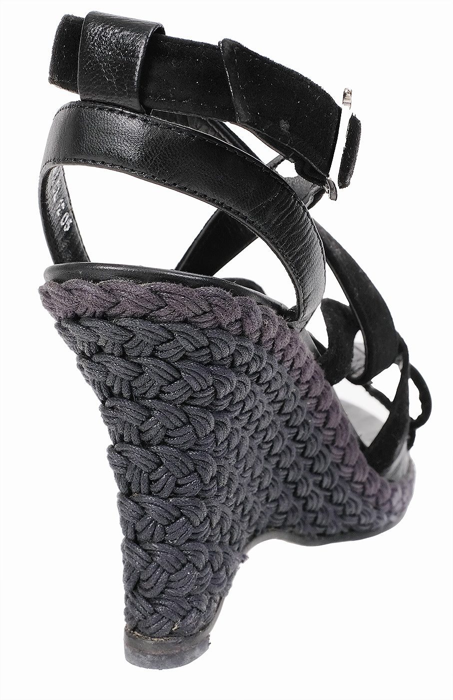 Christian Dior Black Wedge Strappy Heels