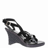 Christian Dior Black Wedge Strappy Heels