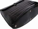 Asprey Black Crocodile Top Handle Bag