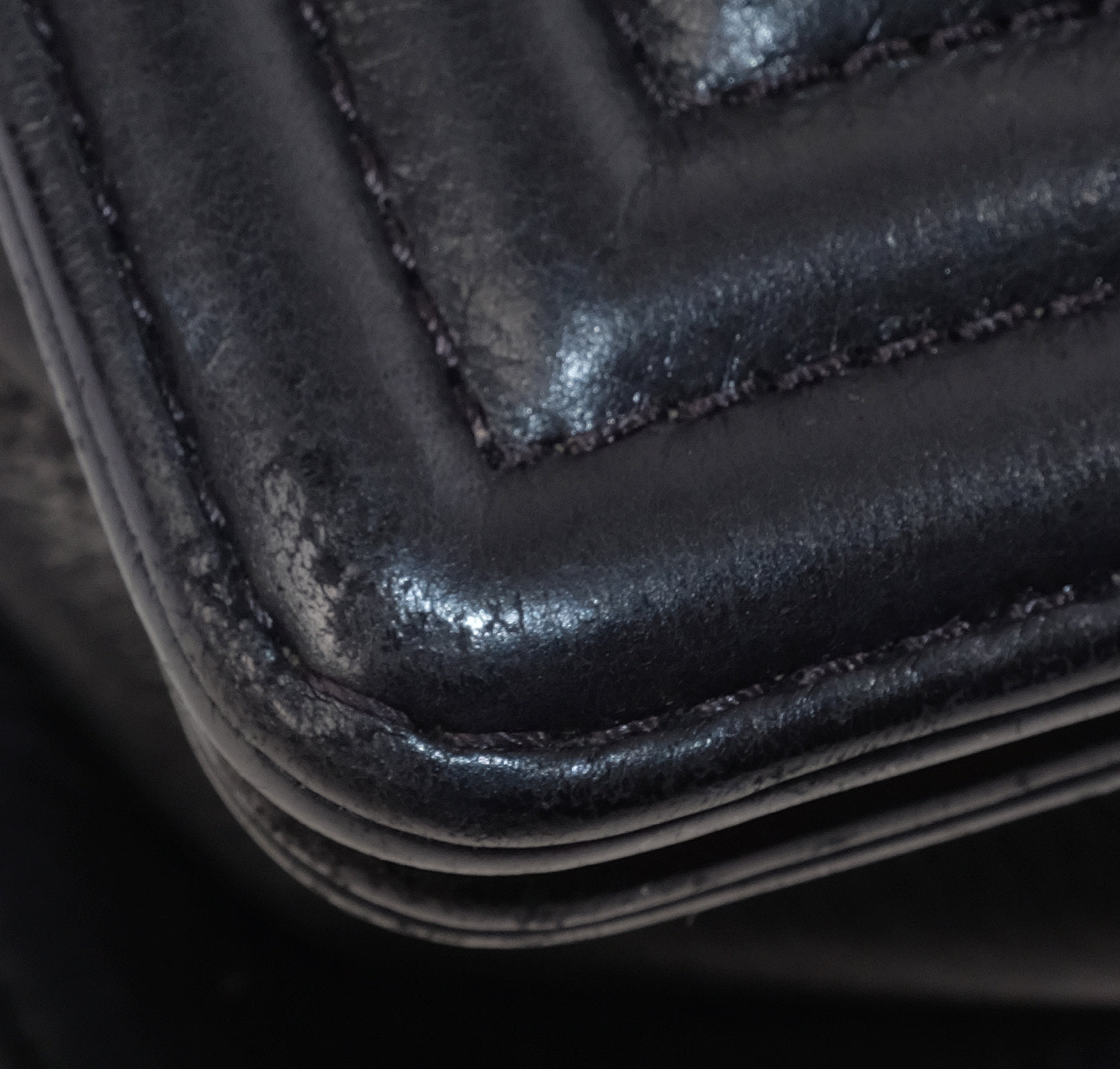 Chanel Black Quilted Le boy Lambskin Medium Shouler Bag