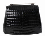 Asprey Black Crocodile Top Handle Bag
