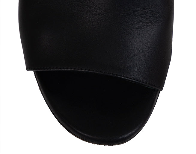Hermes Cute Black Leather and Ombre Lizard Sandals 37