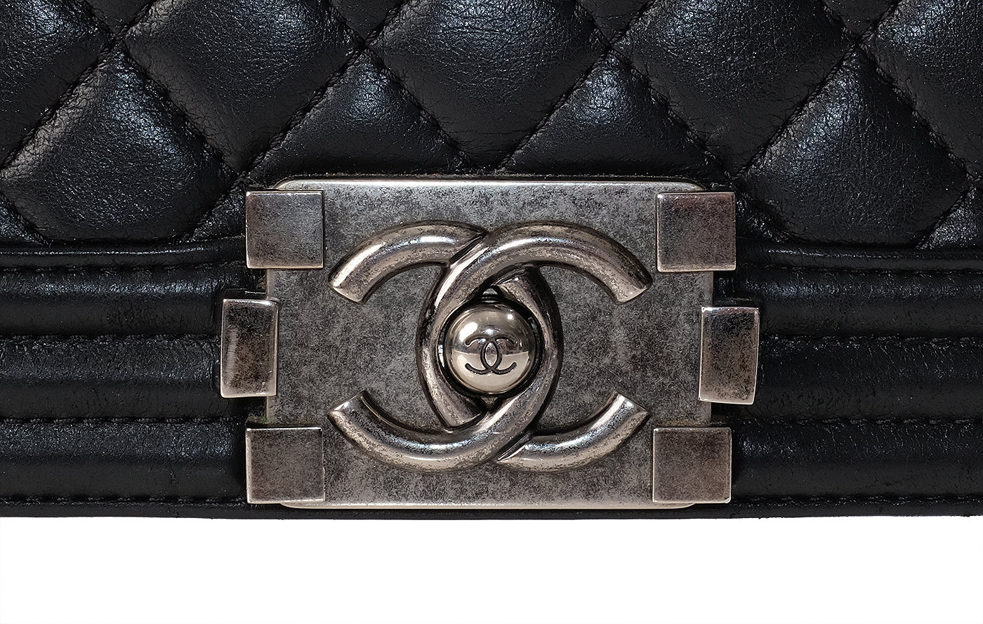 Chanel Black Quilted Le boy Lambskin Medium Shouler Bag