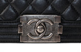 Chanel Black Quilted Le boy Lambskin Medium Shouler Bag