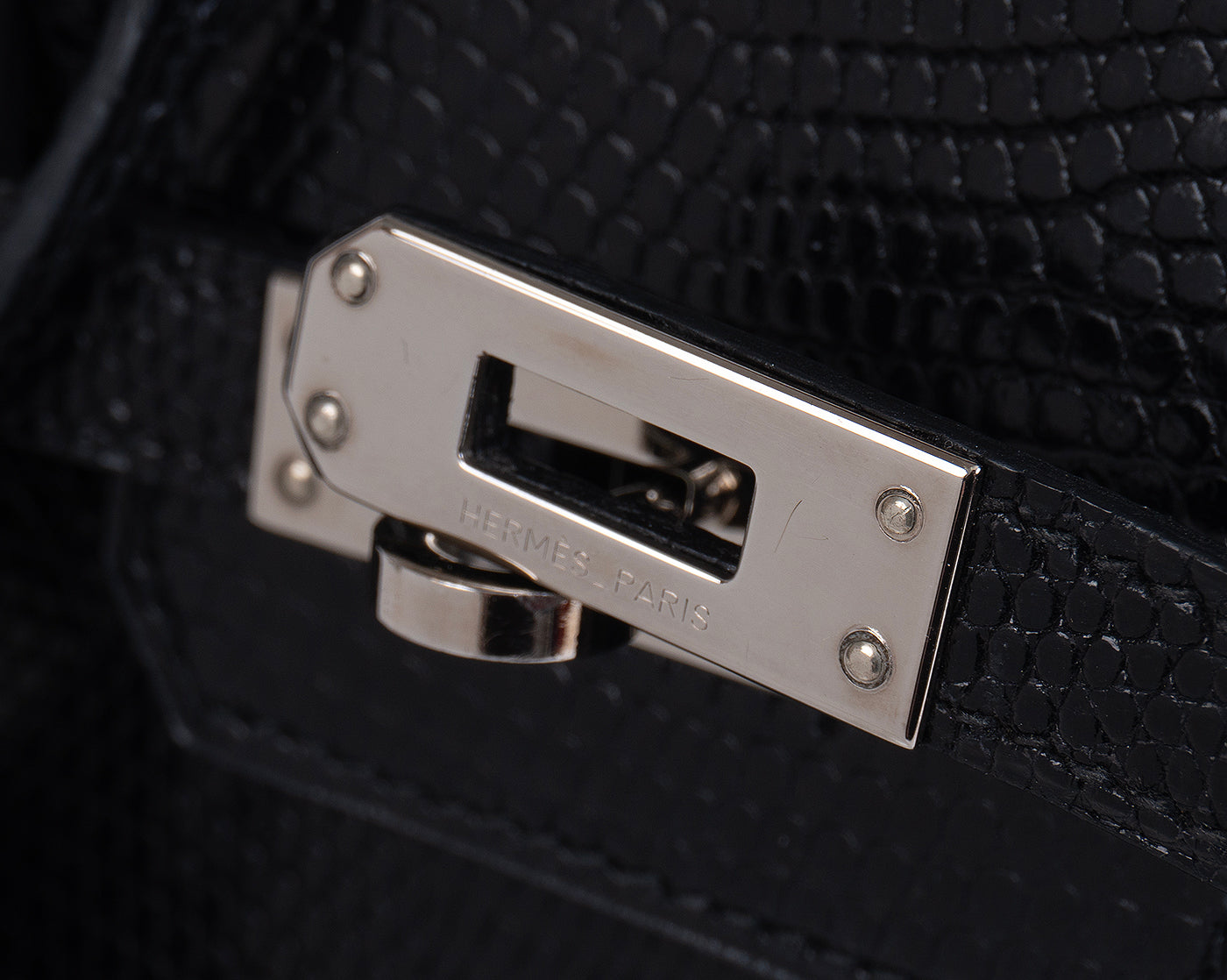 Hermes Birkin 25 Black Varanus Niloticus Lizard PHW