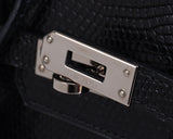 Hermes Birkin 25 Black Varanus Niloticus Lizard PHW