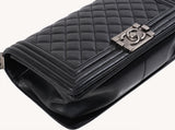 Chanel Black Quilted Le boy Lambskin Medium Shouler Bag