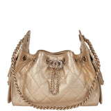 Chanel 25 Mini Gold Metallic Grained Leather GHW
