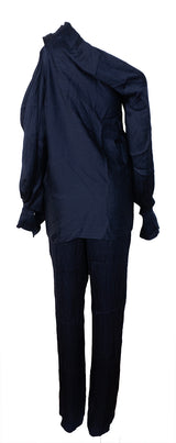 Roland Mouret Dark Blue Asymmetric Top  and Trouser