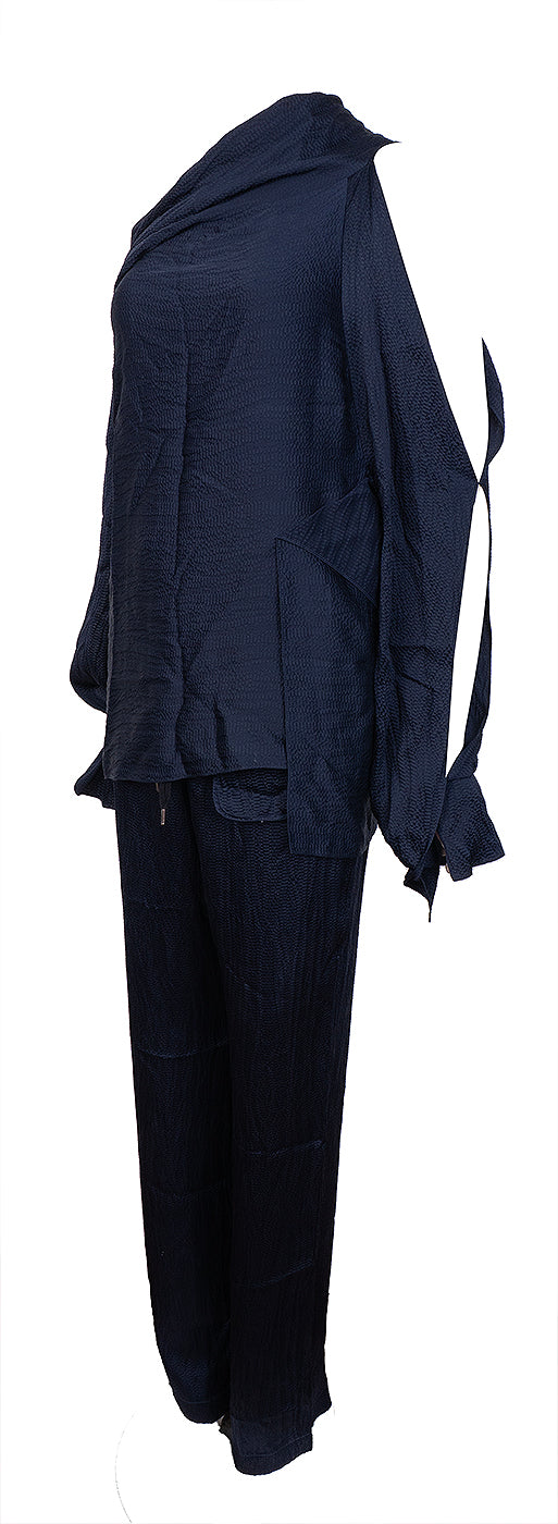 Roland Mouret Dark Blue Asymmetric Top  and Trouser