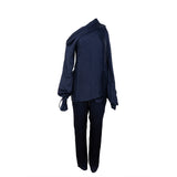 Roland Mouret Dark Blue Asymmetric Top  and Trouser
