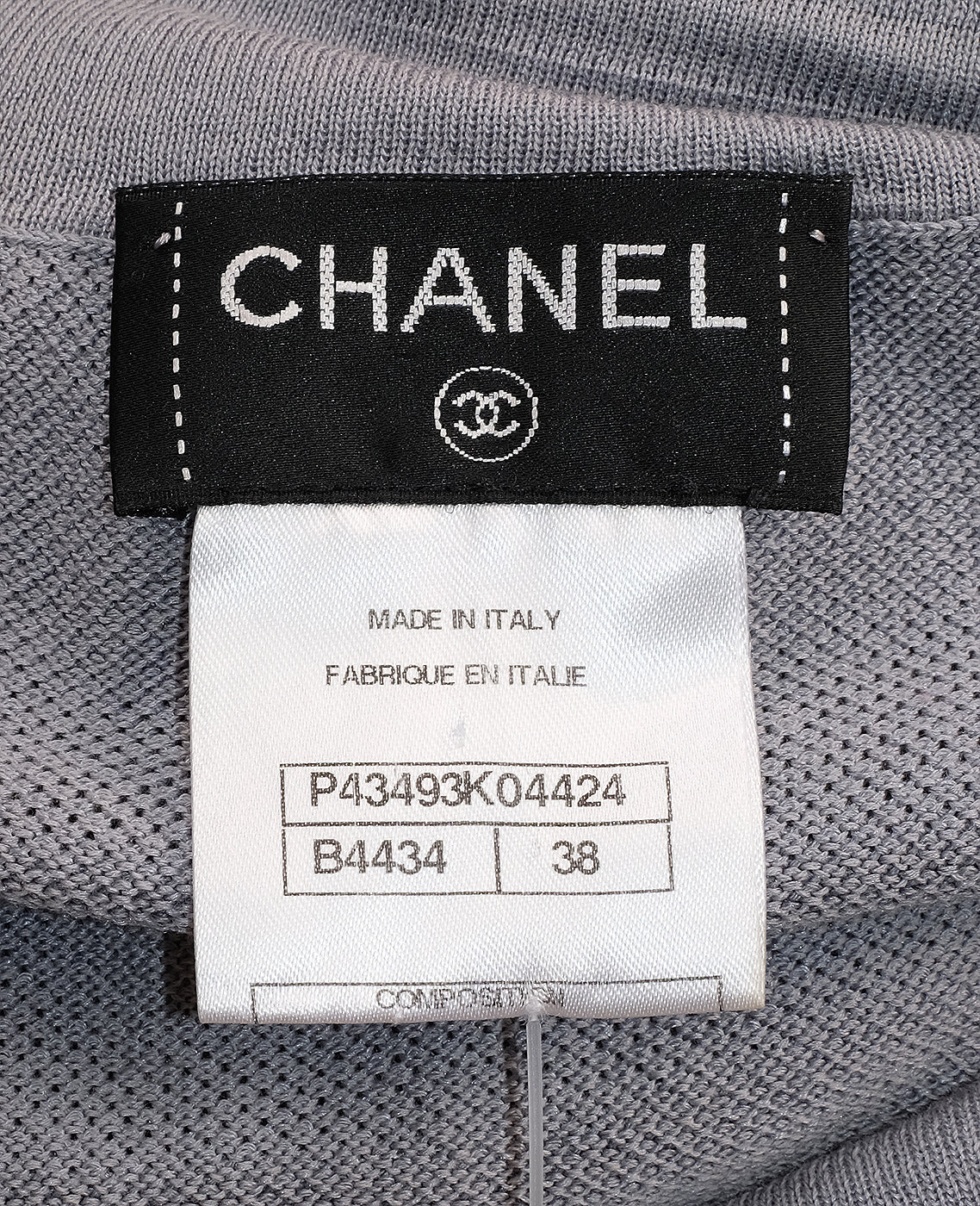 Chanel Grey Knit Short sleeve Blouse & Mini Skirt