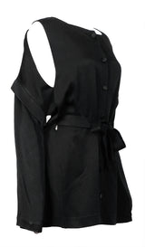 Balenciaga Paris Black Belted  Long Sleeve Shirt